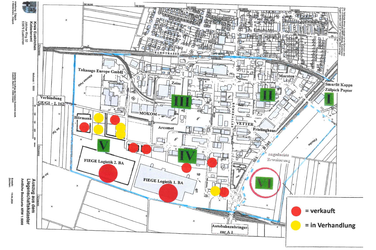 Lageplan Industriegebiet Zülpich